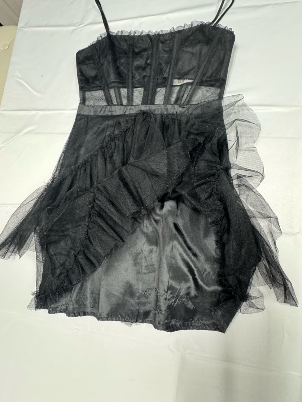 Sipaiya Black Tiered Tulle Corset Dress - Size L - NEW Without Tags. - Picture 4 of 11